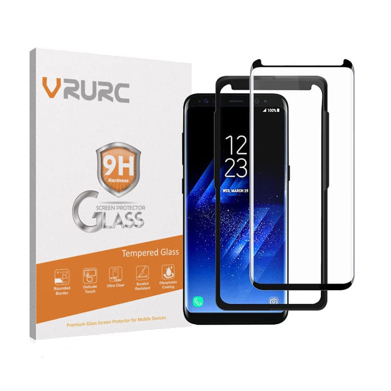VRURC Galaxy S8+ Plus Glass Screen Protector Case Friendly
